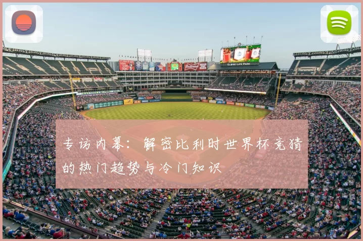 专访内幕：解密比利时世界杯竞猜的热门趋势与冷门知识